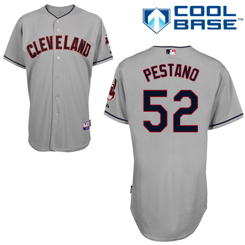 Vinnie Pestano #52 MLB Jersey-Cleveland Indians Men's Authentic Road Gray Cool Base Baseball Jersey